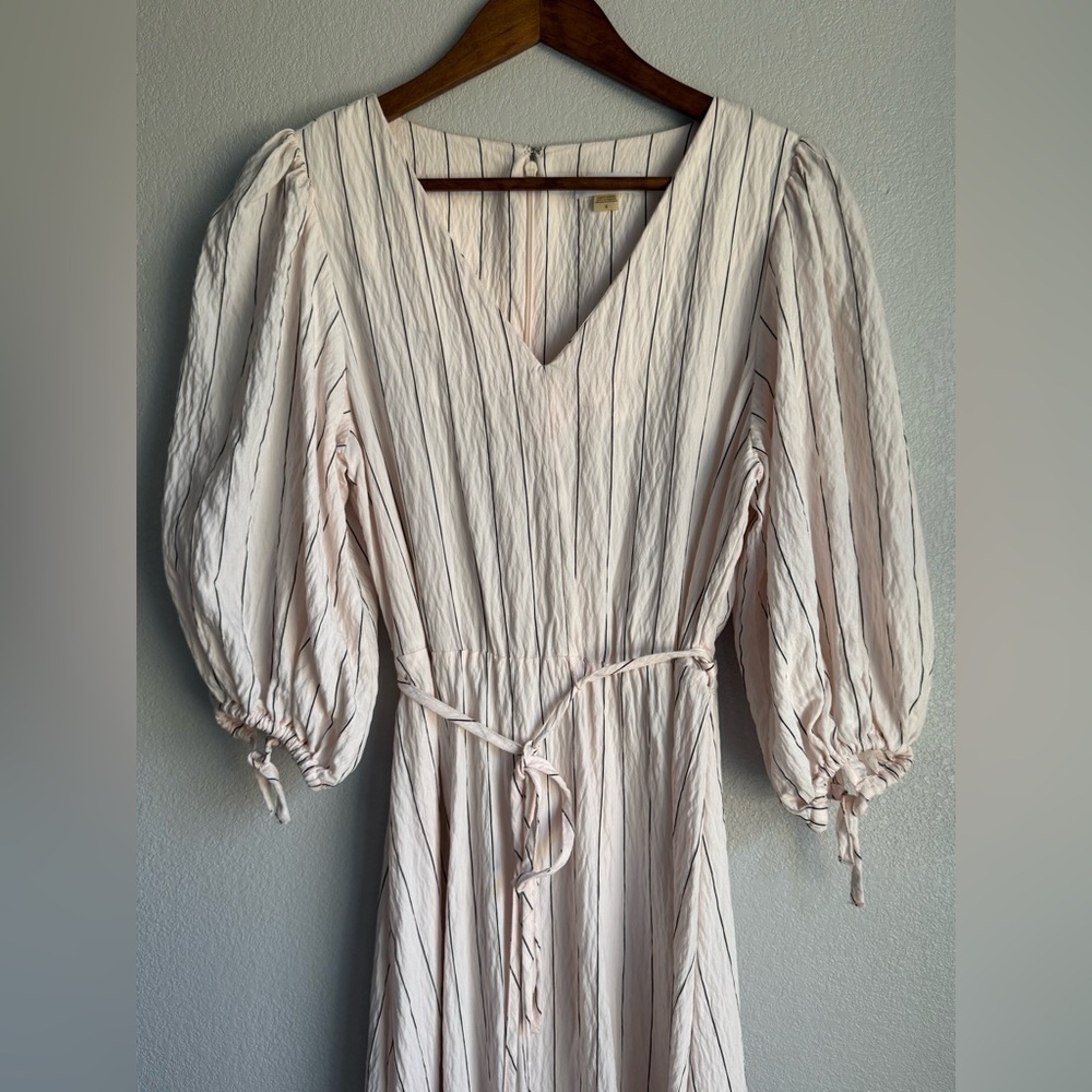 Calvin Klein Women’s Pink Striped Maxi Dress Puffed Sleeves Size 6 - Picture 3 of 6